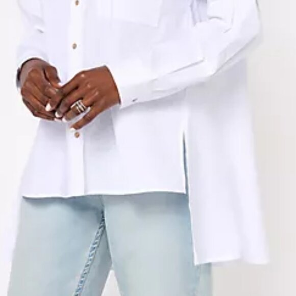 Attitudes by Renee Fly Away Woven Button Front Shirt - NWT - Picture 2 of 2